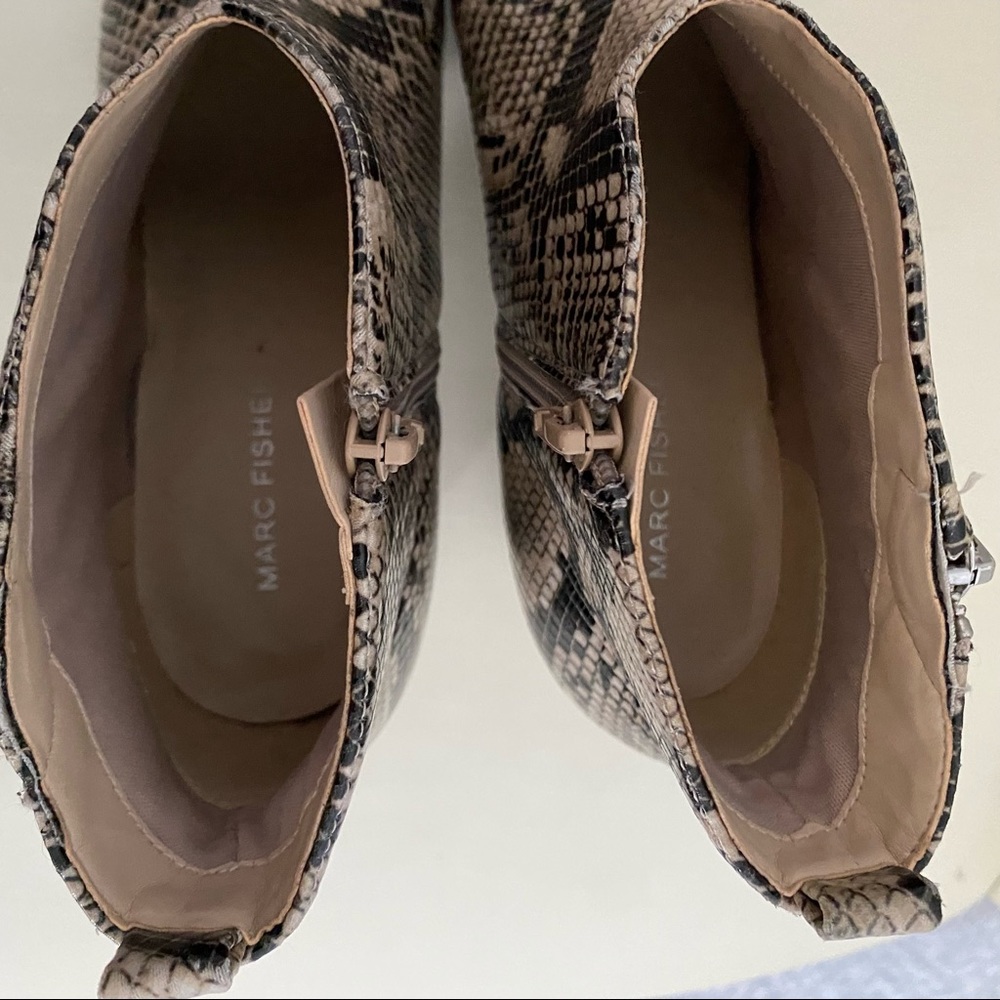 Marc Fisher Retta Zip Bootie Snake Python Print L… - image 6